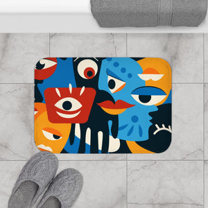 Abstracted Faces Art Bath Mat