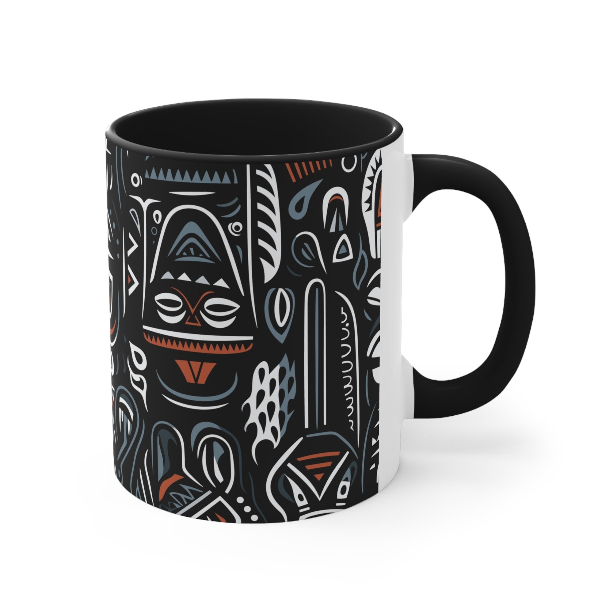 African Ivorian Ethnic Pattern Accent Coffee Mug, 11oz