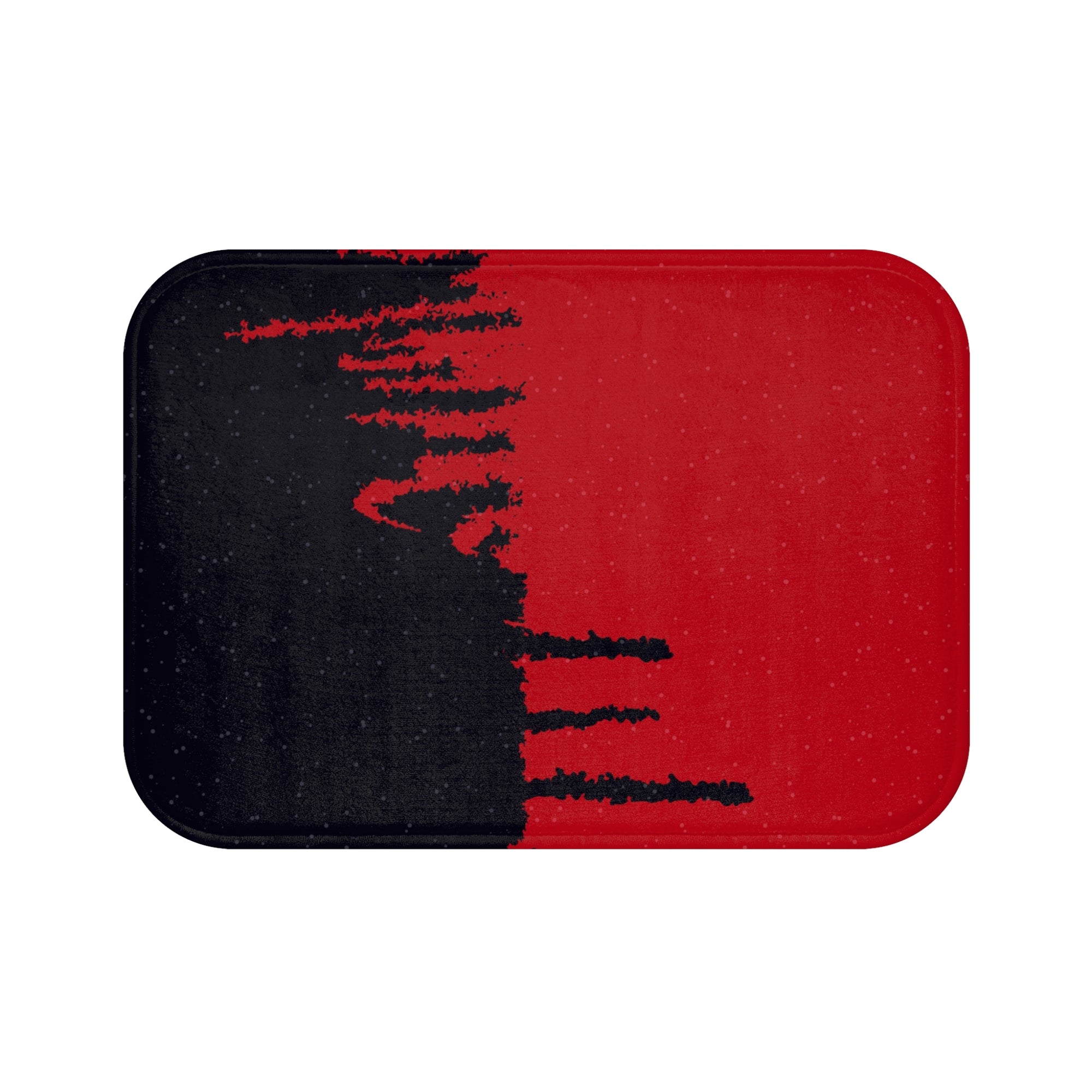 Red and Black Brush Stroke Bath Mat