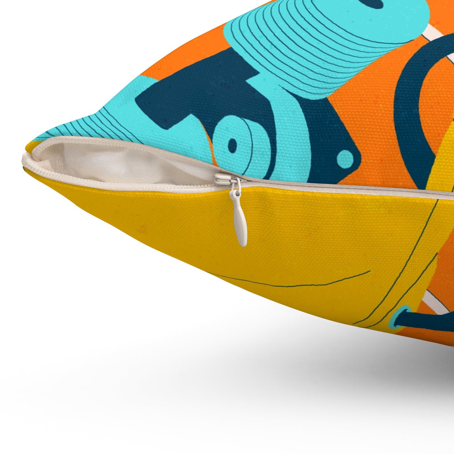 Urban Hip Girl Sketch Spun Polyester Square Pillow