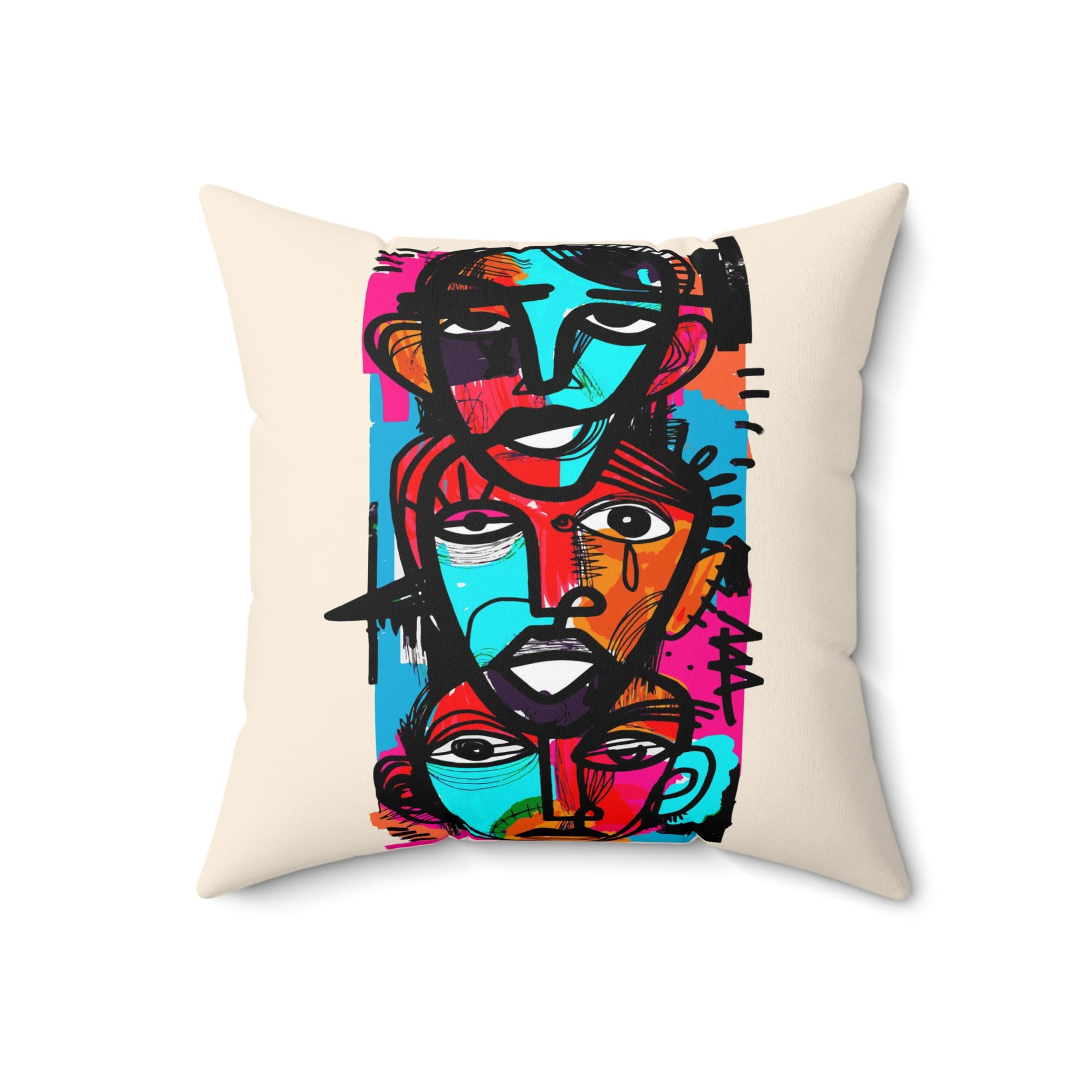 Abstract Expressionist Art Spun Polyester Square Pillow