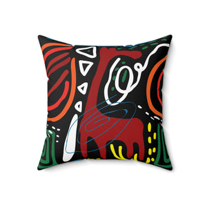 African Ethnic Graphic Art Spun Polyester Square Pillow