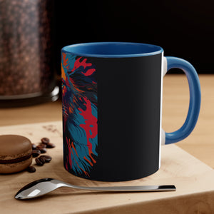 Colorinfused lion Art Accent Coffee Mug, 11oz