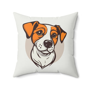 Jack Russel Terrier Dog Art Spun Polyester Square Pillow