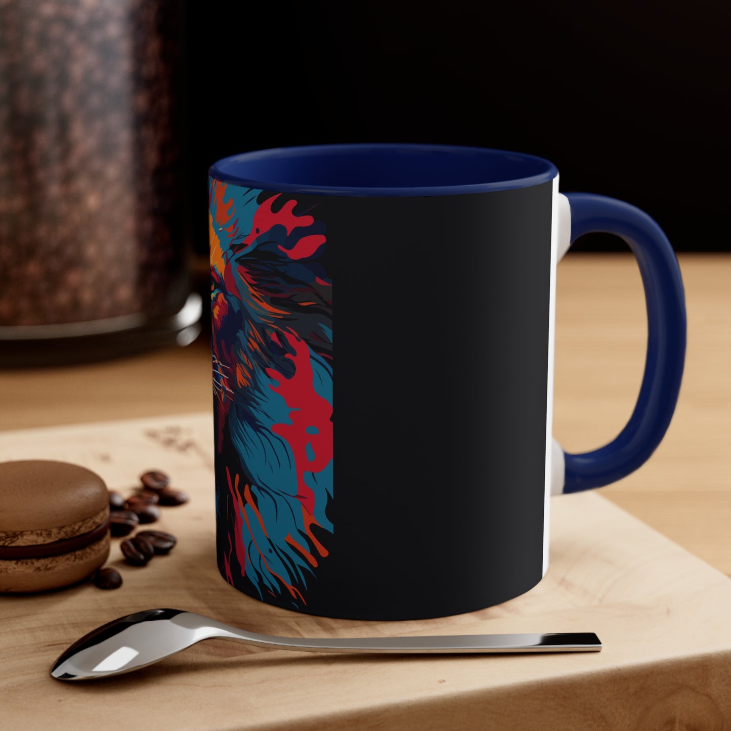 Colorinfused lion Art Accent Coffee Mug, 11oz