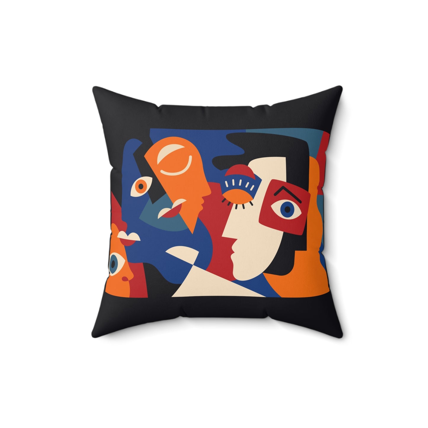 Unseen Impact Abstract Faces Spun Polyester Square Pillow
