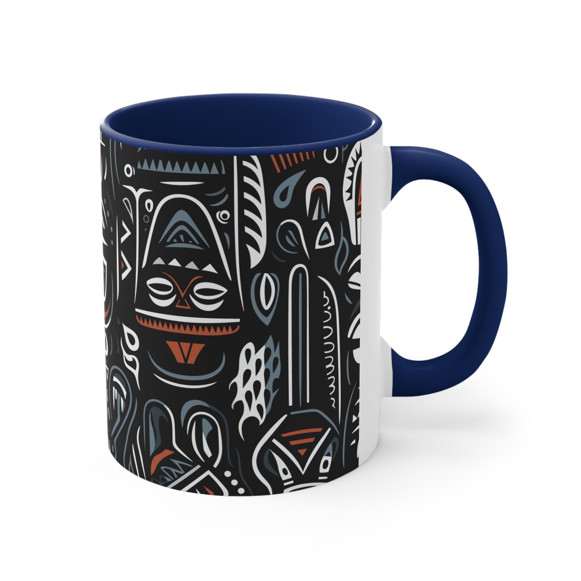 African Ivorian Ethnic Pattern Accent Coffee Mug, 11oz