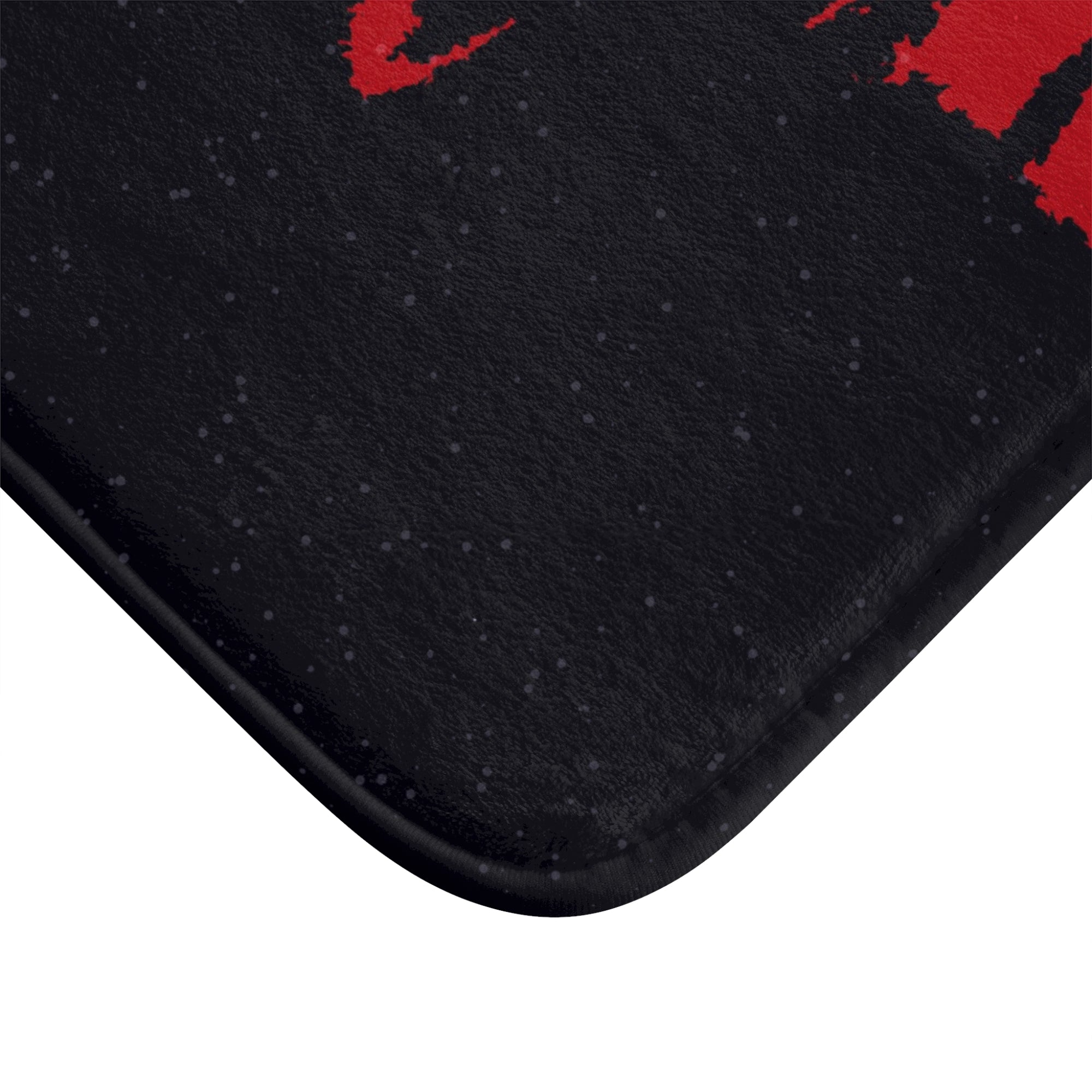 Red and Black Brush Stroke Bath Mat