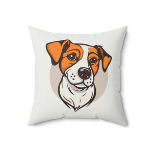 Jack Russel Terrier Dog Art Spun Polyester Square Pillow