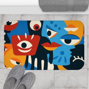 Abstracted Faces Art Bath Mat