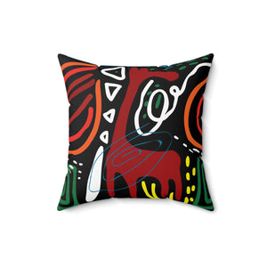 African Ethnic Graphic Art Spun Polyester Square Pillow