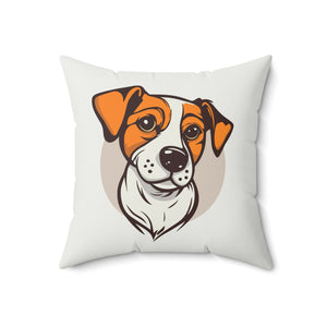 Jack Russel Terrier Dog Art Spun Polyester Square Pillow