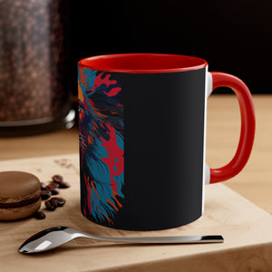 Colorinfused lion Art Accent Coffee Mug, 11oz