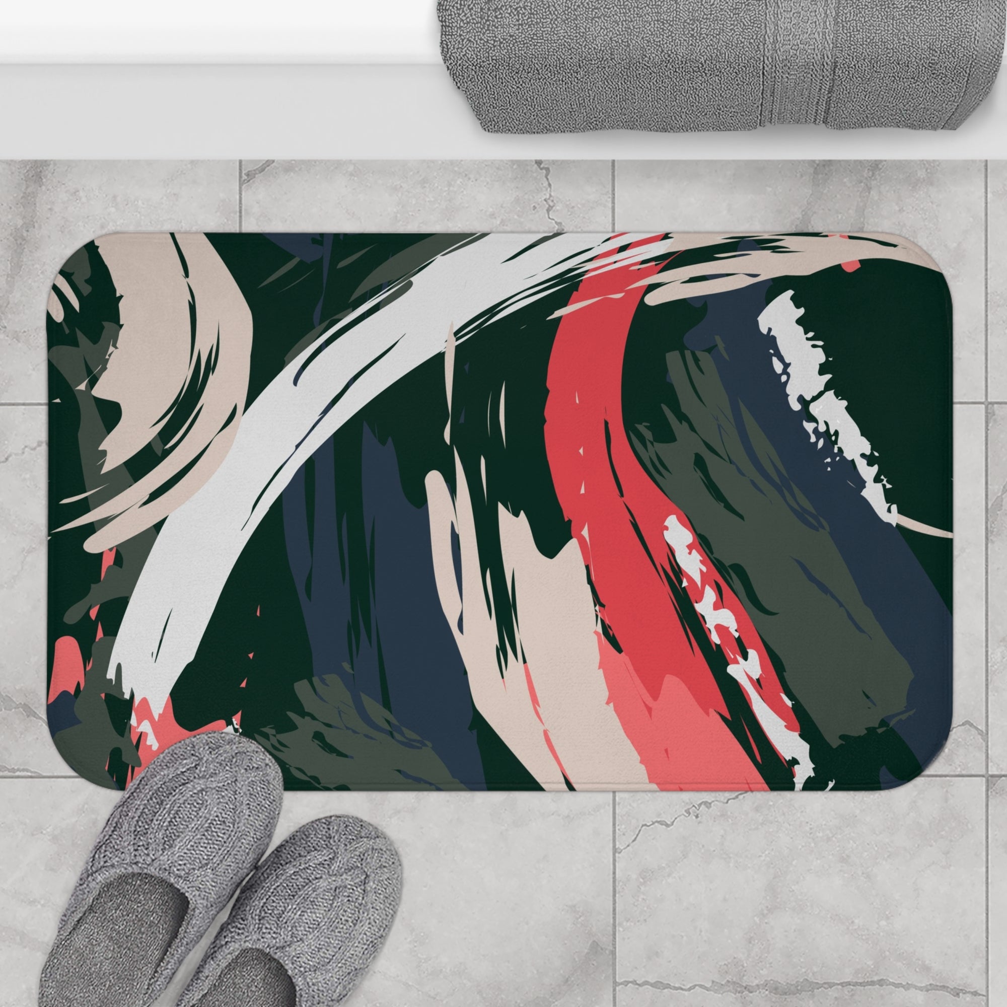 Aesthtic Brush Strokes Art Bath Mat