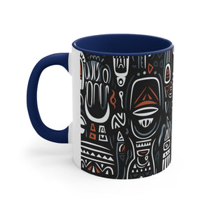 African Ivorian Ethnic Pattern Accent Coffee Mug, 11oz