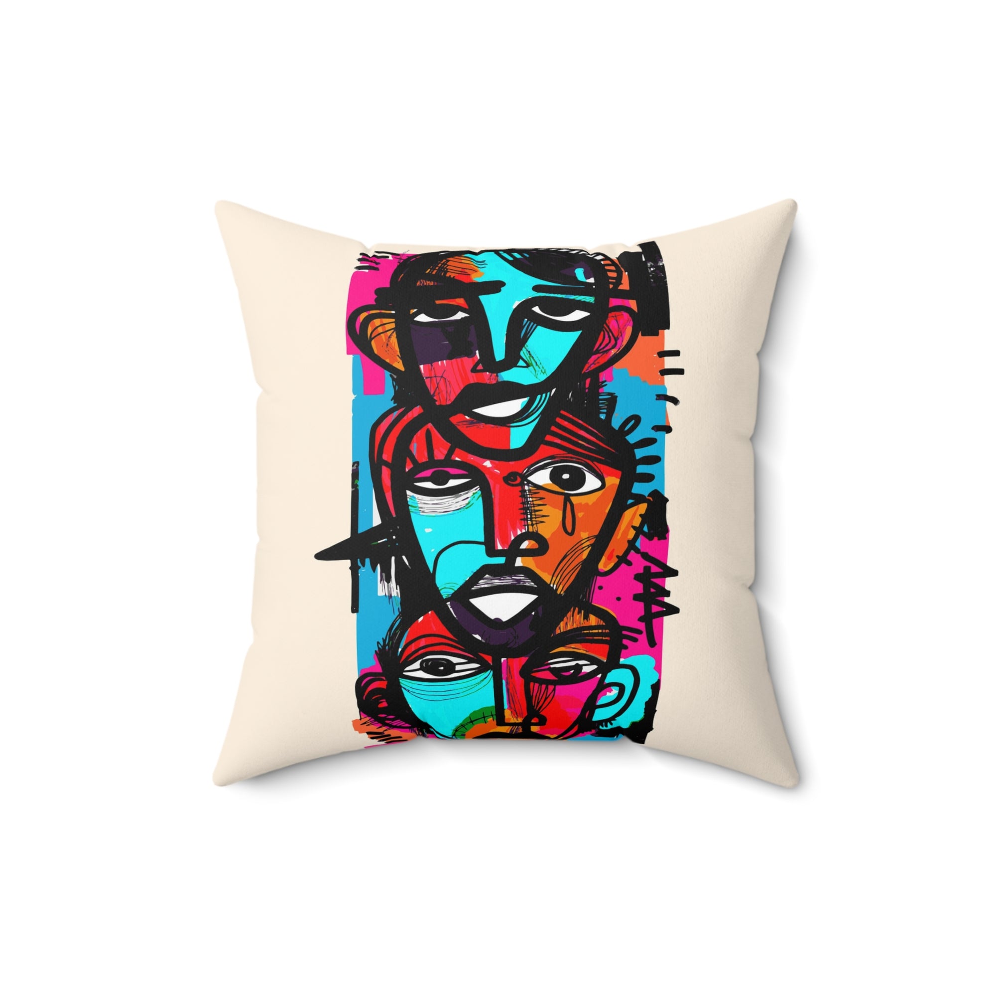 Abstract Expressionist Art Spun Polyester Square Pillow