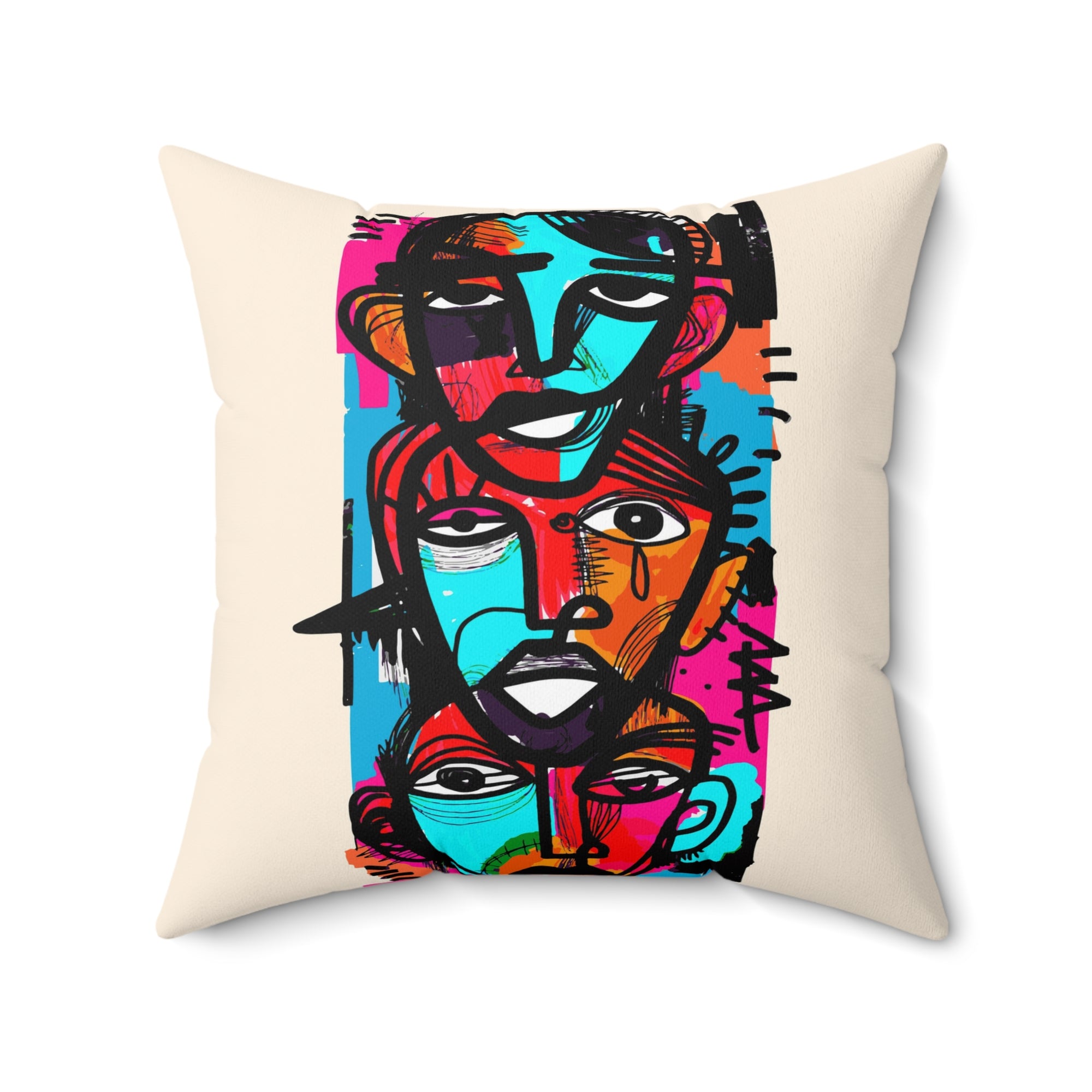 Abstract Expressionist Art Spun Polyester Square Pillow