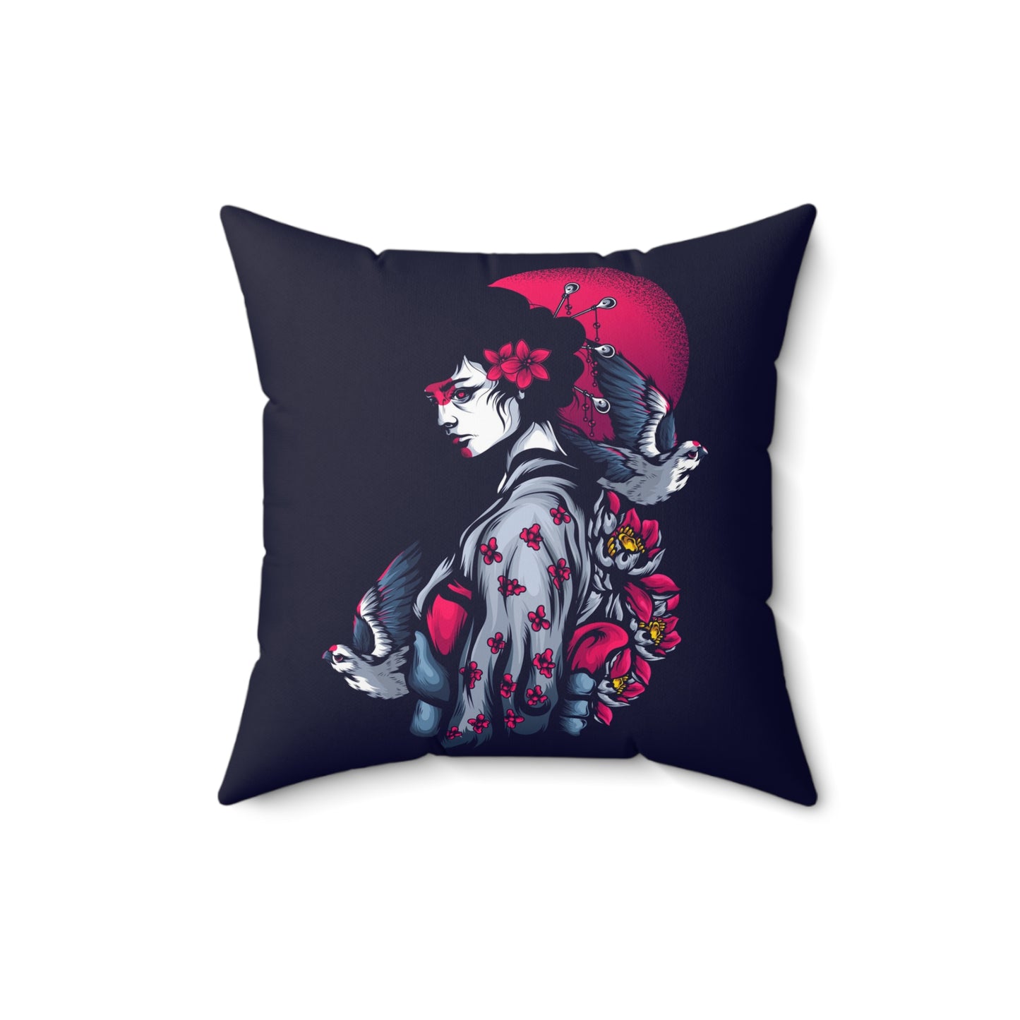 Story of A Geisha Aesthetic Spun Polyester Square Pillow