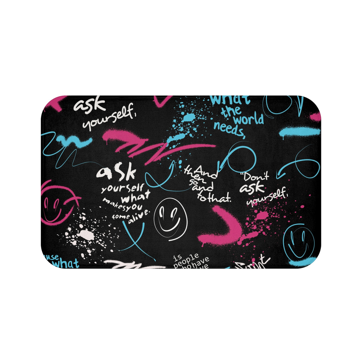 Urban Graffiti Art Quote Bath Mat