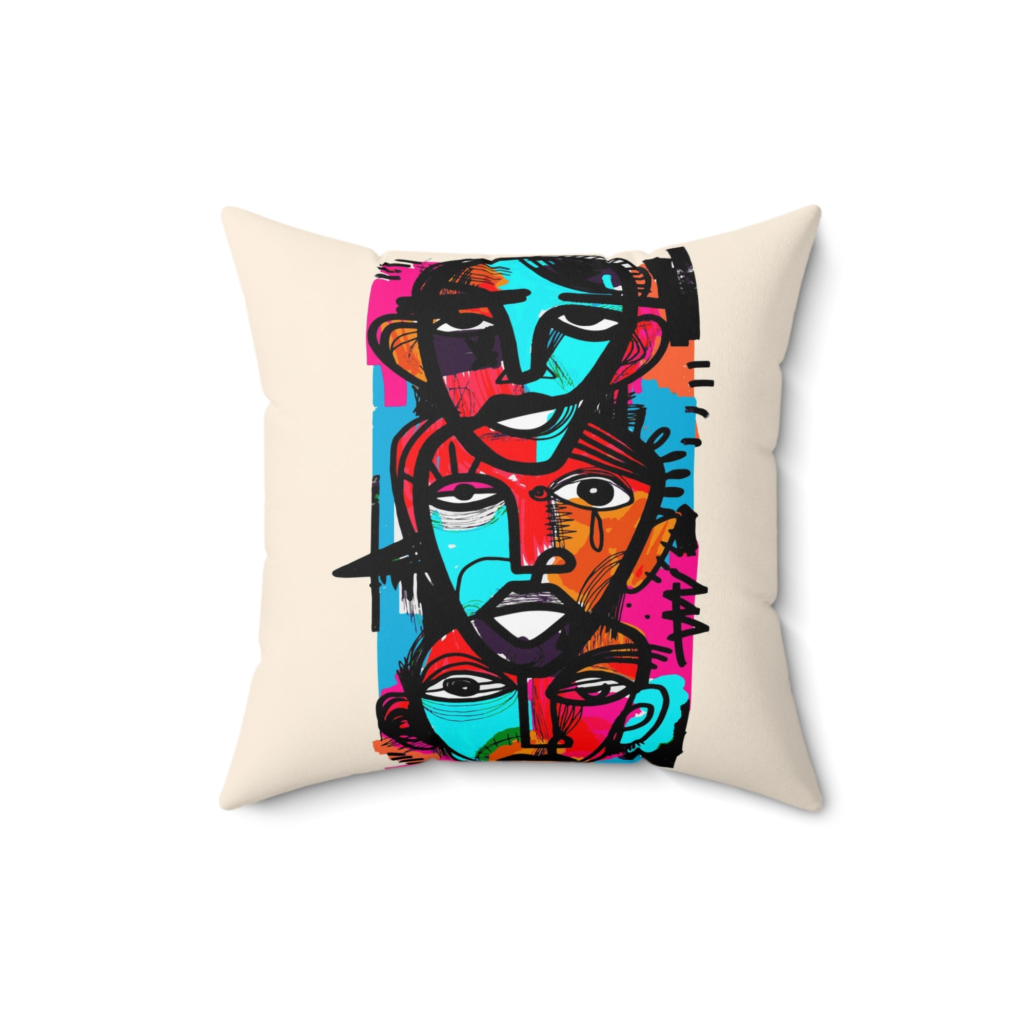 Abstract Expressionist Art Spun Polyester Square Pillow