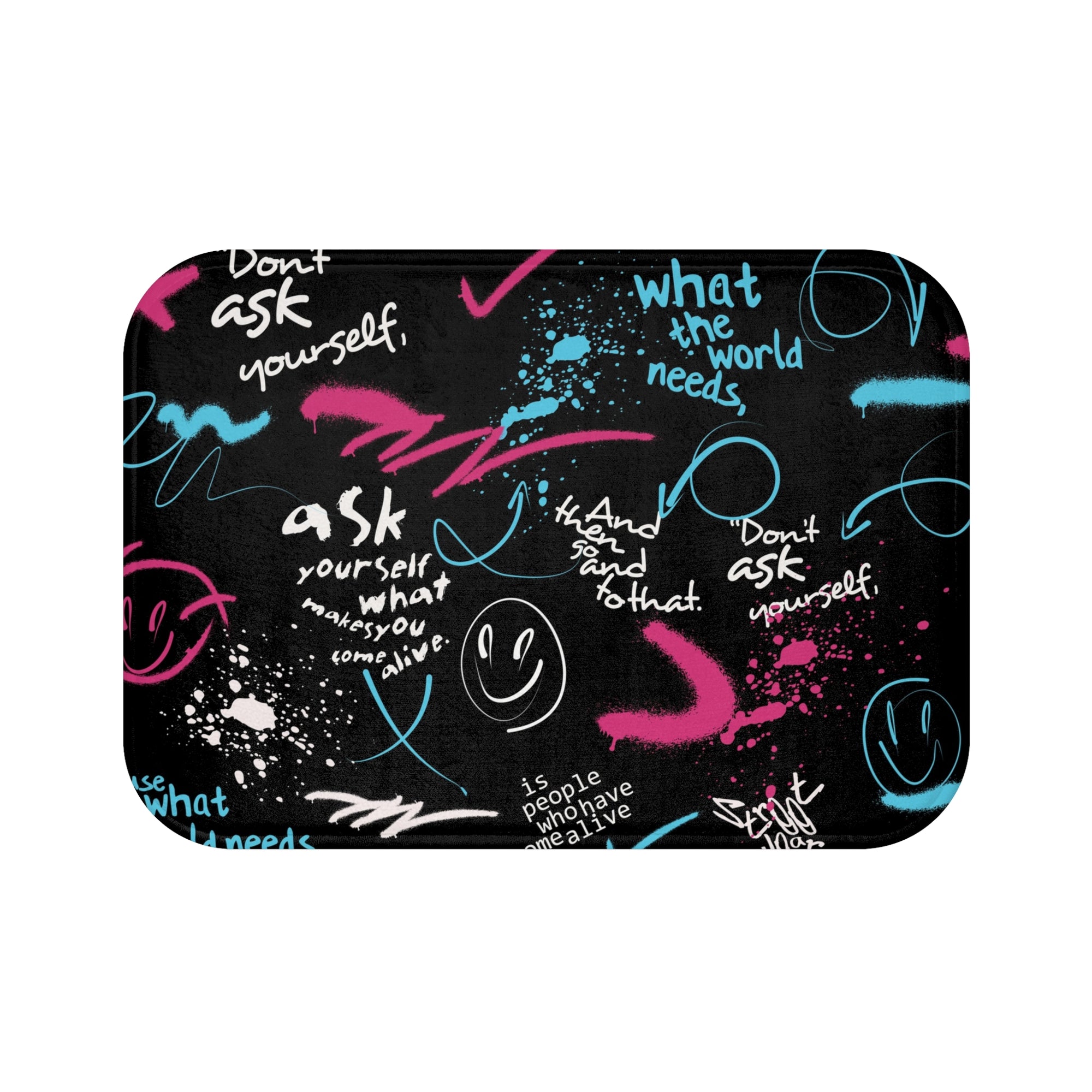 Urban Graffiti Art Quote Bath Mat