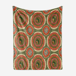 African Art Pattern Map Blanket