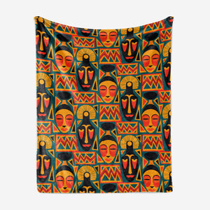 Afro Tribal Art Pattern Blanket