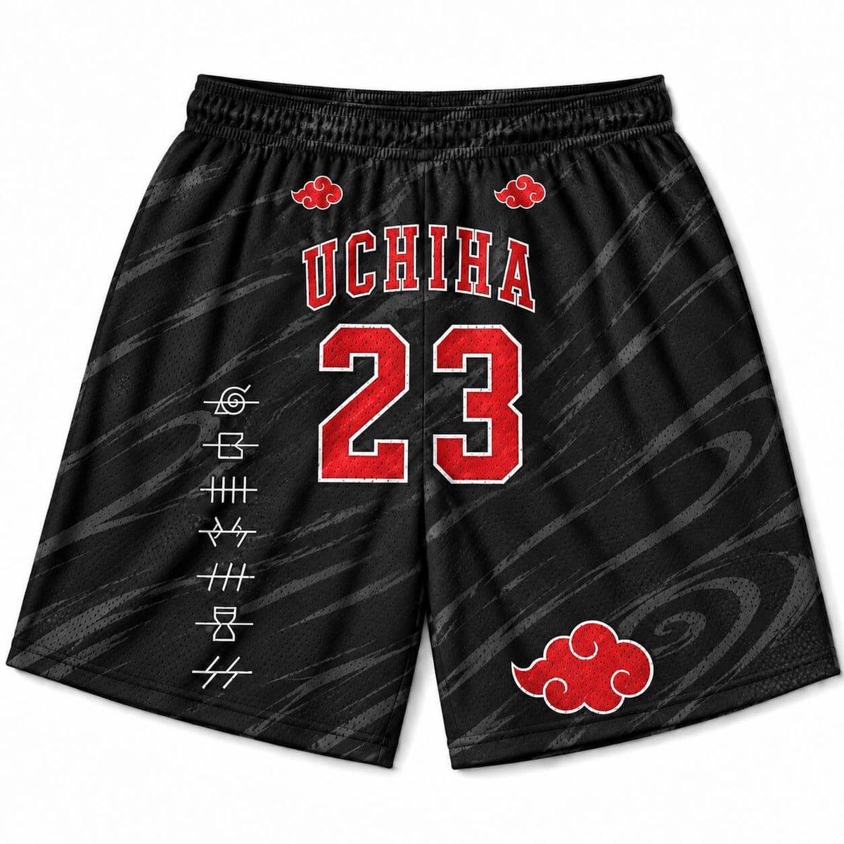 Akatsuki Naruto Kanji Mesh Shorts