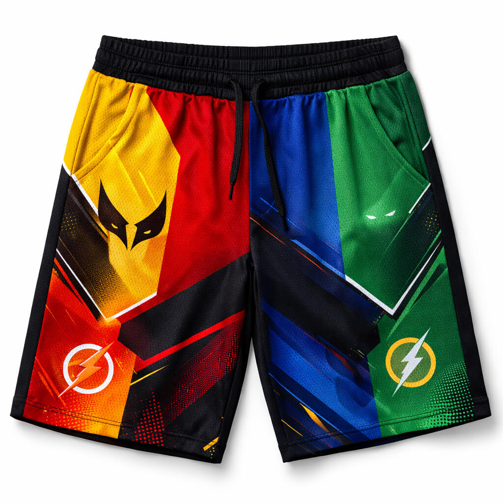 Flash Fusion All Comic Blend Mesh-Shorts