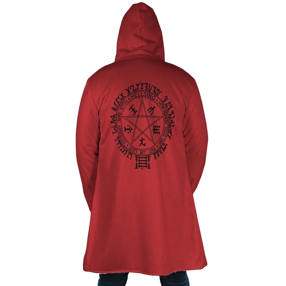 Hellsing Alucard pentagram Hooded Cloak Coat