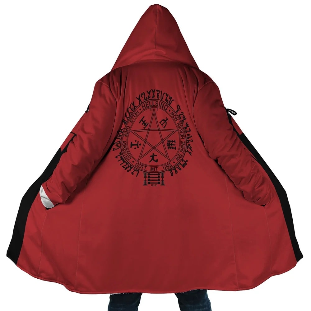 Hellsing Alucard pentagram Hooded Cloak Coat