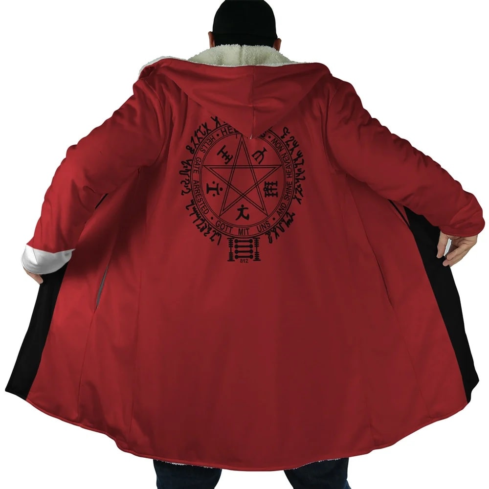 Hellsing Alucard pentagram Hooded Cloak Coat