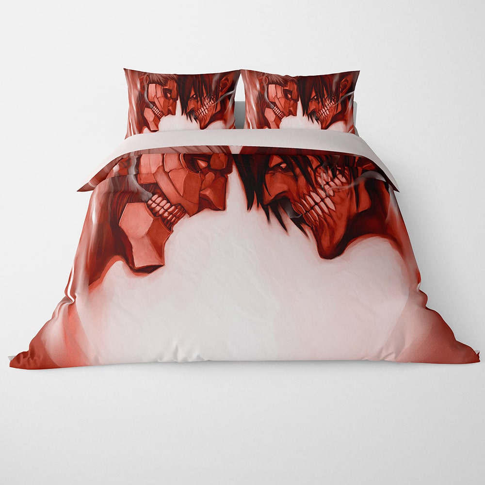 Armored Titan War Hammer Titan Face Off  Duvet Cover Bedding