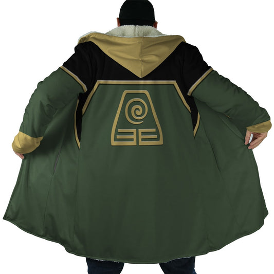 Avatar Earth Kingdom Inspired Fleece Hooded Cloak Coat