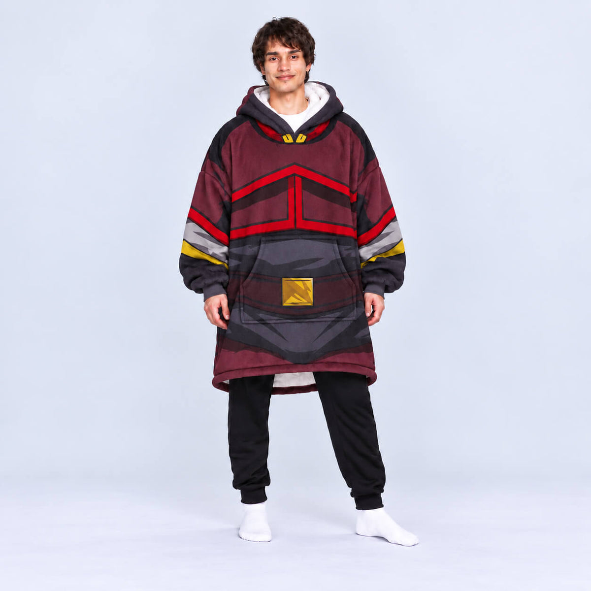 Avatar Fire Nation black and red blanket hoodie front view