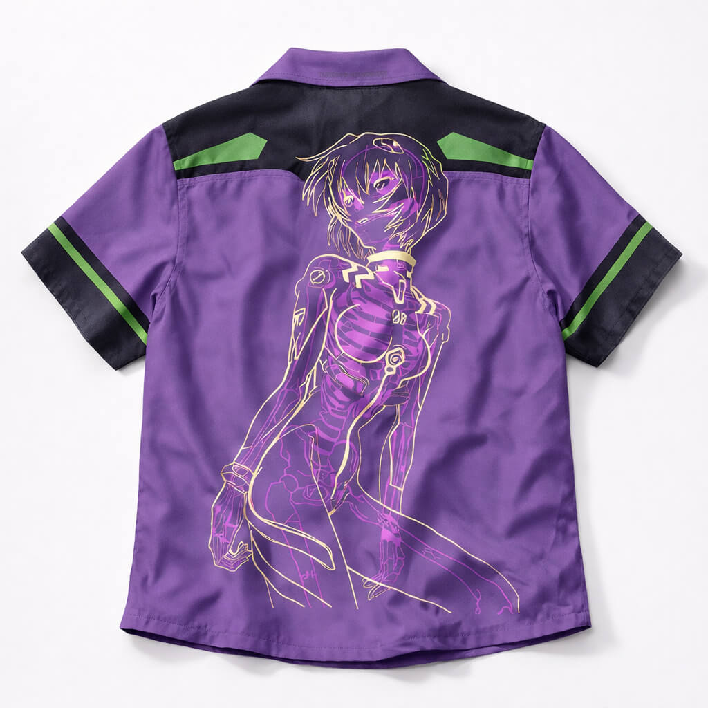 Rei Ayanami Neon Genesis Evengelion Button Up Shirt