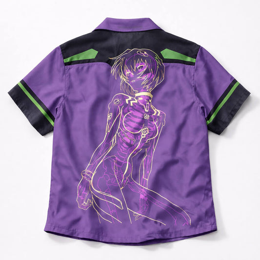 Rei Ayanami Neon Genesis Evengelion Button Up Shirt