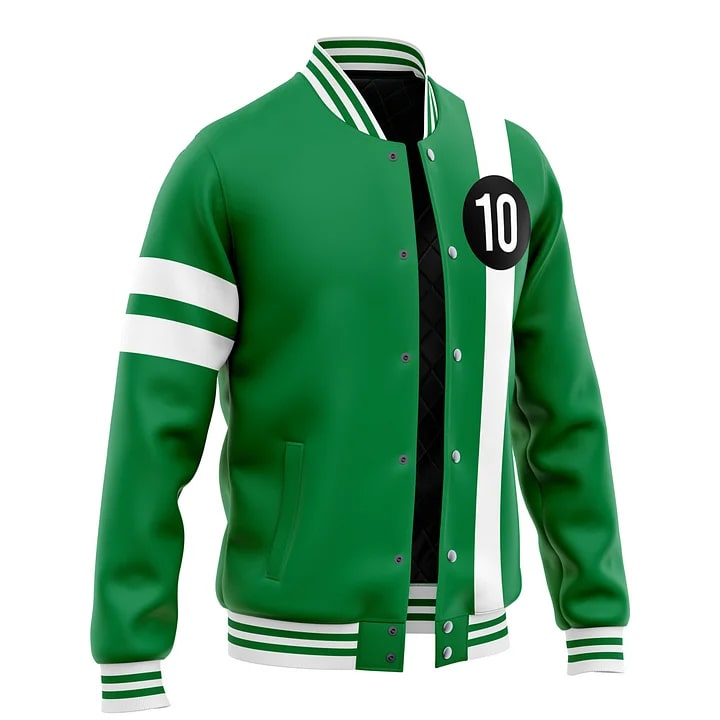 Ben Classic Green Varsity Baseball Jacket