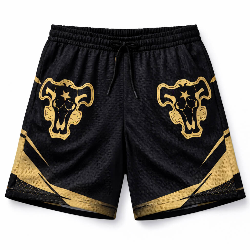 Black Clover Mesh Shorts – Black Bull