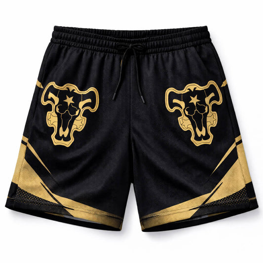 Black Clover Mesh Shorts – Black Bull