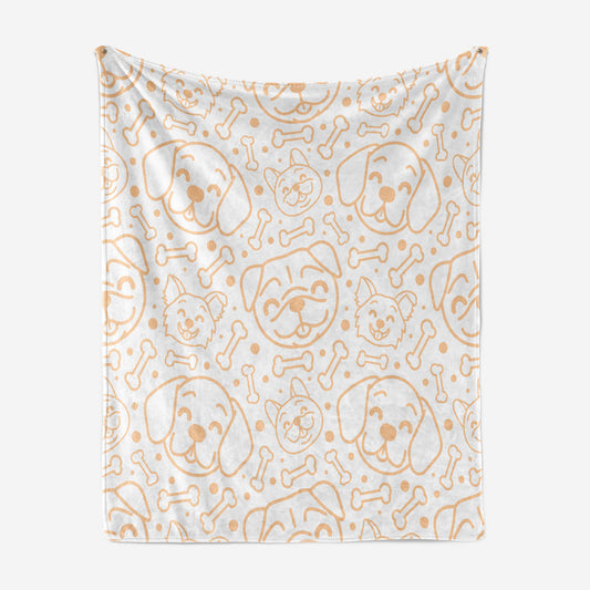 Cute Smiling Dogs All Over Brushed Blanket