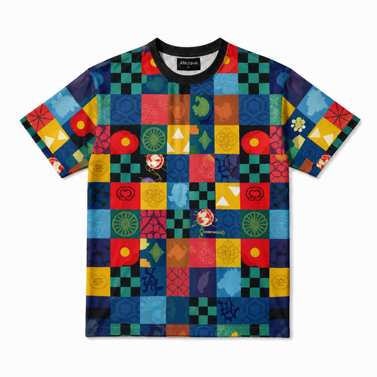 Demon Slayer All Emblem Patches T-Shirt