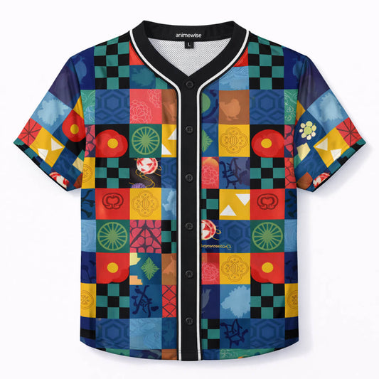 Demon Slayer Patches Baseball Jersey