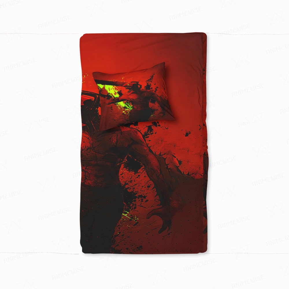 Denji Chainsaw Devil Blood Bath Duvet Cover Bedding