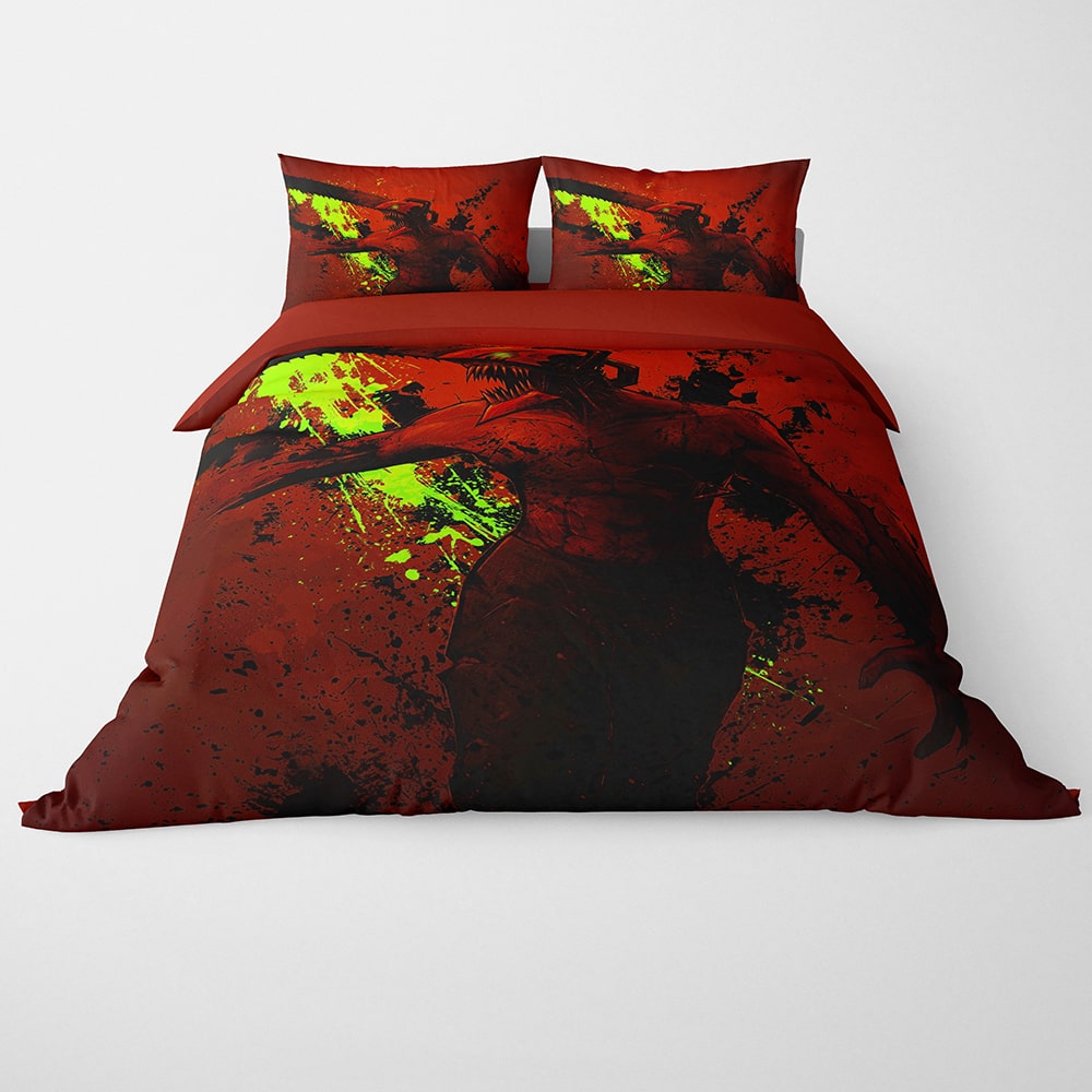 Denji Chainsaw Devil Blood Bath Duvet Cover Bedding