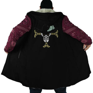 Dracule Mihawk Jolly Roger One Piece Hooded Cloak Coat