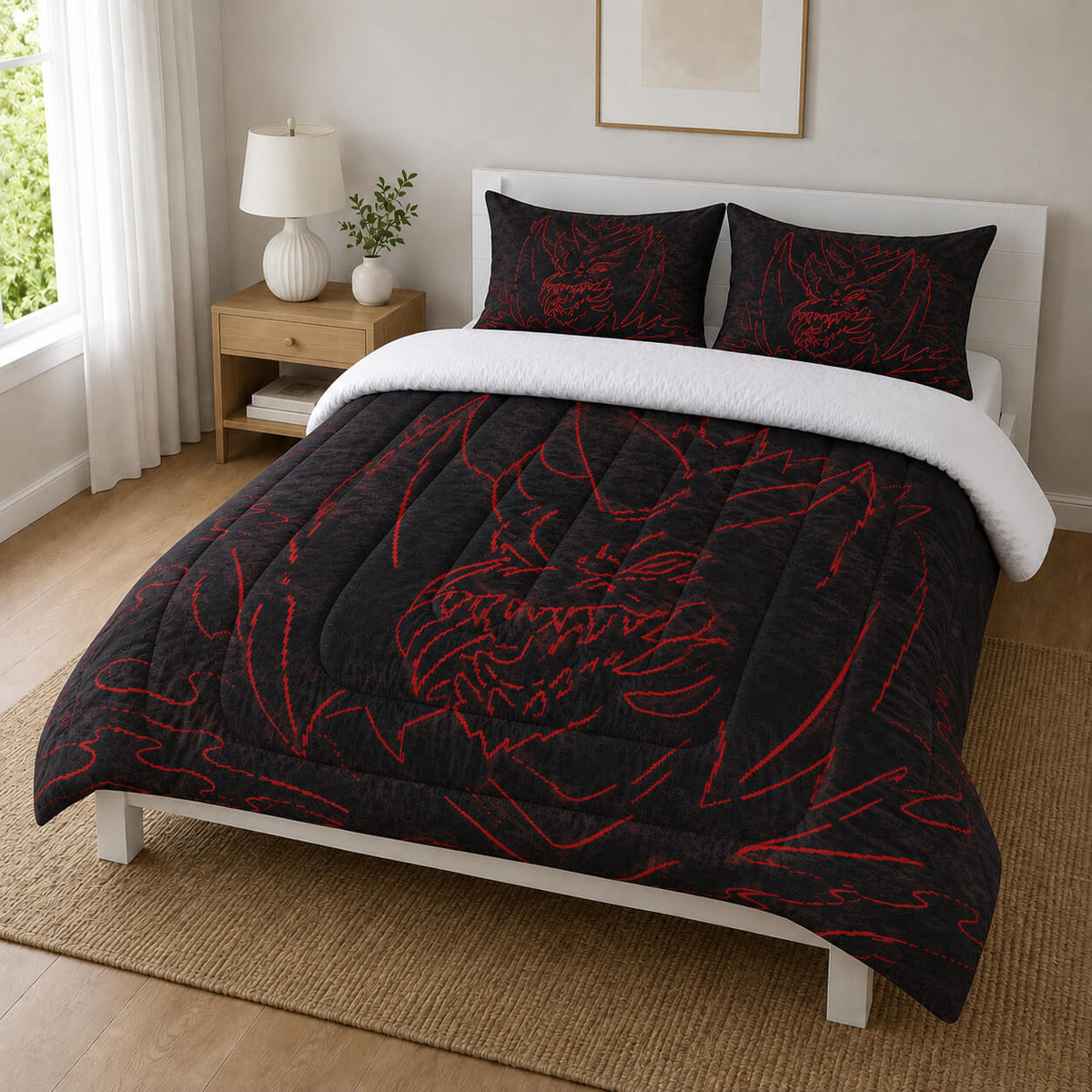 Bettwäsche-Set – Batik Grüne Blaue Wellen Fusion