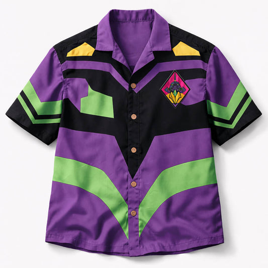 Eva-01 Neon Genesis Evengelion Button Up Shirt