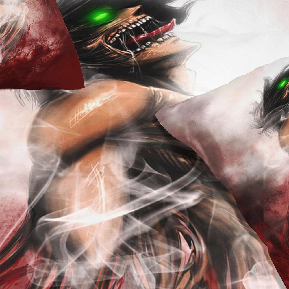 Eren Attack Titan Transformation Blood Brushed Comforter Set