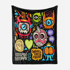 Feel Good Doodle Monsters Blanket